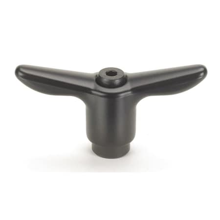 Morton Adjustable Handle, T-Handle Design, Black Plastic Handle, 3/8"-16 Internal Thread, 3.62" Handle Diameter THP-108